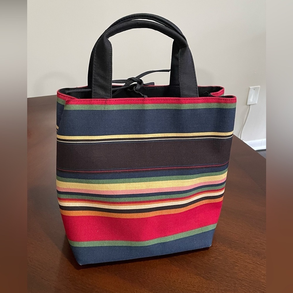 Kate Spade NY Vintage Caves tote bag multi color with leather tei closure. - Picture 2 of 7